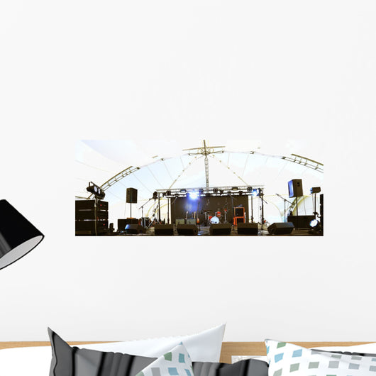 An empty Stage Before the Concert with floodlight Wall Mural