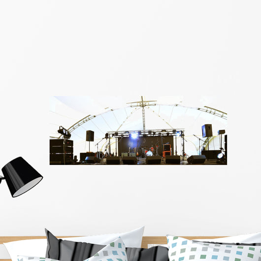 An empty Stage Before the Concert with floodlight Wall Mural