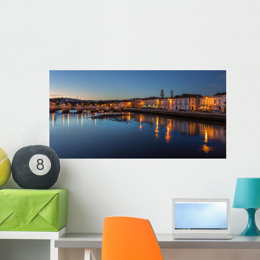 Old City of Tavira. At sunset. Arabic bridge. Wall Mural