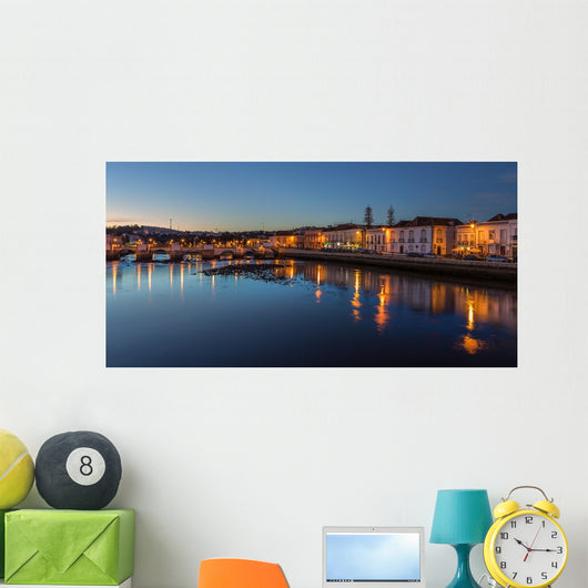 Old City of Tavira. At sunset. Arabic bridge. Wall Mural