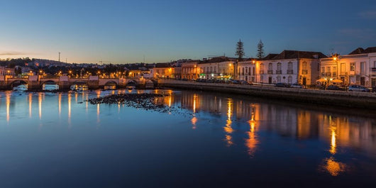 Old City of Tavira. At sunset. Arabic bridge. Wall Mural