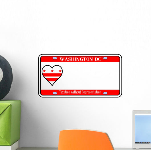 Washington DC License Plate Wall Decal