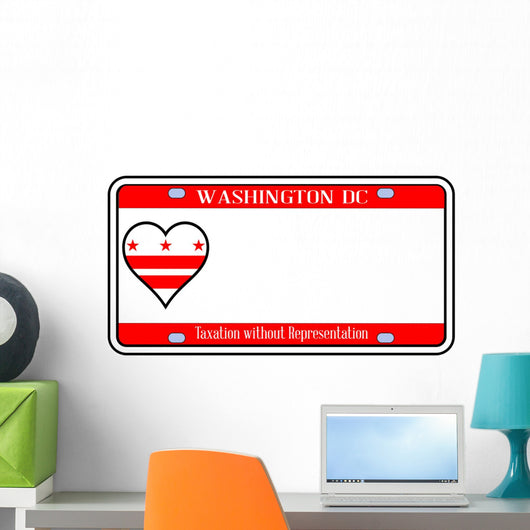 Washington DC License Plate Wall Decal