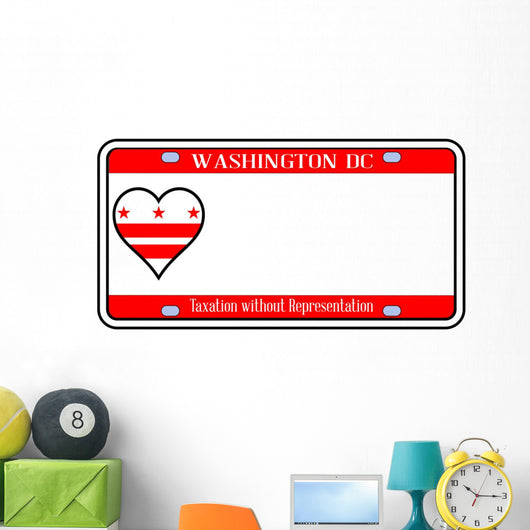 Washington DC License Plate Wall Decal