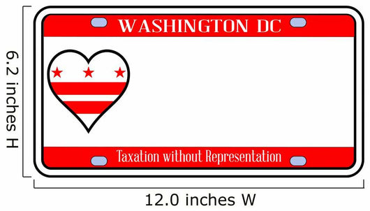 Washington DC License Plate Wall Decal