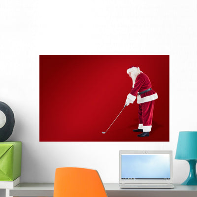 Composite Image Santa Claus Wall Mural shown on a wall