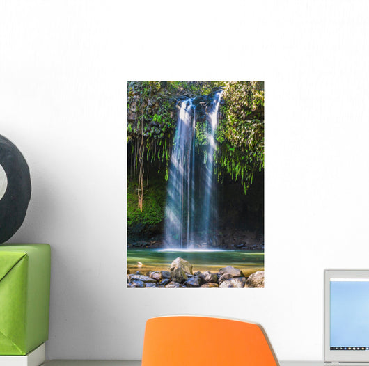 Sunlight Through Waterfall Wall Mural