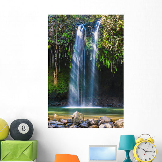 Sunlight Through Waterfall Wall Mural