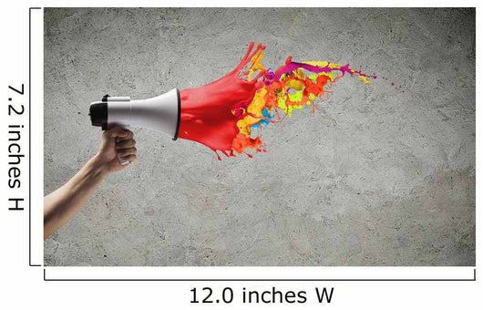 Megaphone in hand Wall Mural