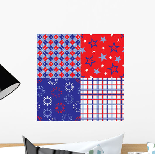 Four patriotic background patterns Wall Mural