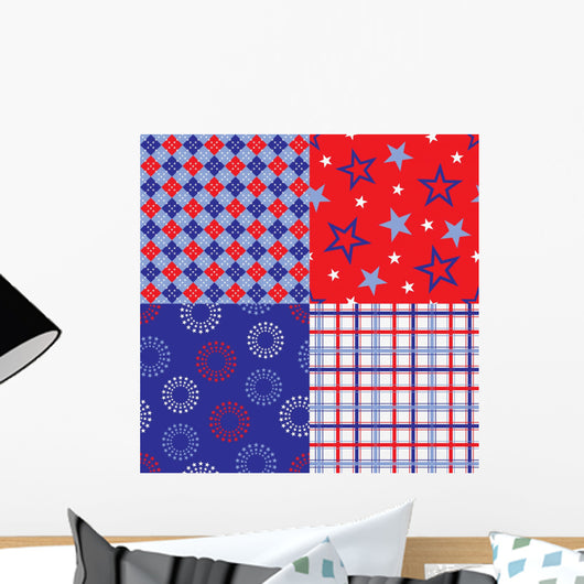Four patriotic background patterns Wall Mural