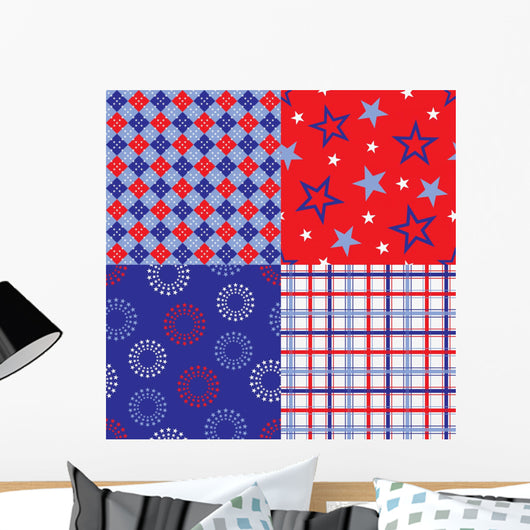 Four patriotic background patterns Wall Mural