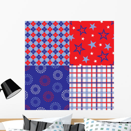 Four patriotic background patterns Wall Mural