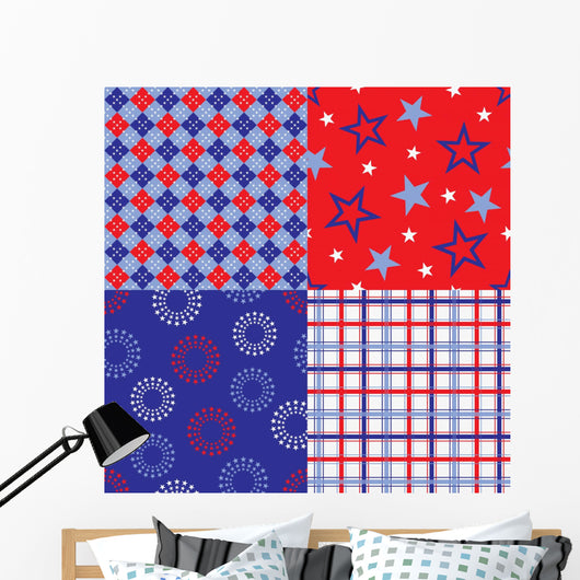 Four patriotic background patterns Wall Mural