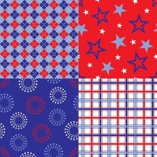 Four patriotic background patterns Wall Mural