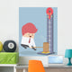 Businessman at a carnival hitting a strength tester with a hamme Wall Mural