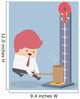 Businessman at a carnival hitting a strength tester with a hamme Wall Mural
