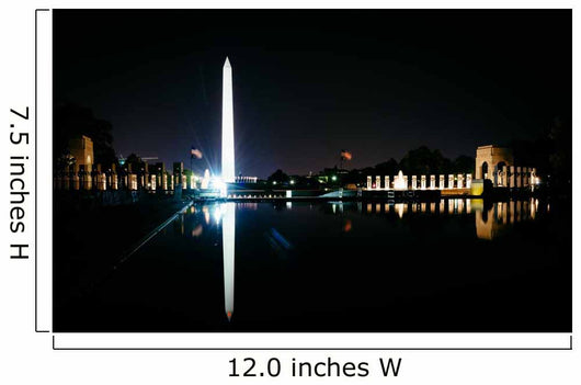 The Washington Monument and World War II Memorial reflecting in Wall Mural