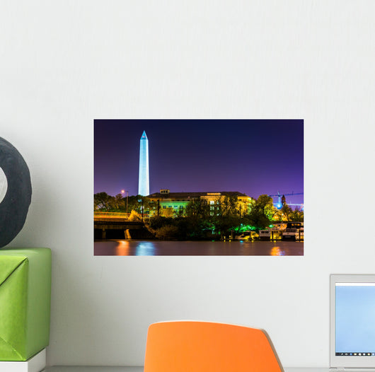 The Washington Monument at night in Washington, DC. Wall Mural