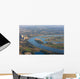 Rhine River bend Orsoy with agricultural, industrial and residen Wall Mural