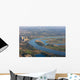 Rhine River bend Orsoy with agricultural, industrial and residen Wall Mural