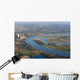 Rhine River bend Orsoy with agricultural, industrial and residen Wall Mural
