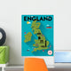 Map of England Illustration Wall Mural