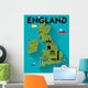 Map of England Illustration Wall Mural