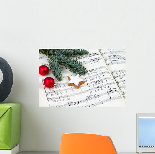 Background Christmas Music Wall Mural
