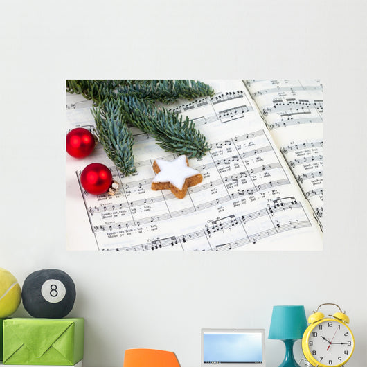 Background Christmas Music Wall Mural