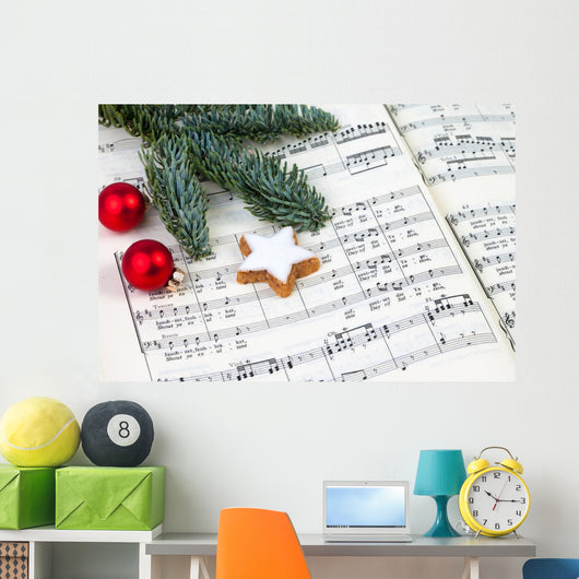 Background Christmas Music Wall Mural
