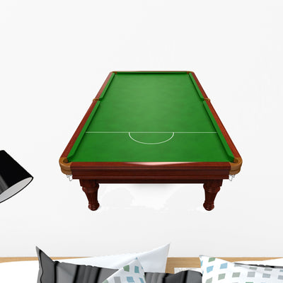 Snooker Table Wall Decal shown on a wall