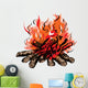 Fire of campfire with firewood Wall Decal