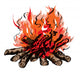 Fire of campfire with firewood Wall Decal