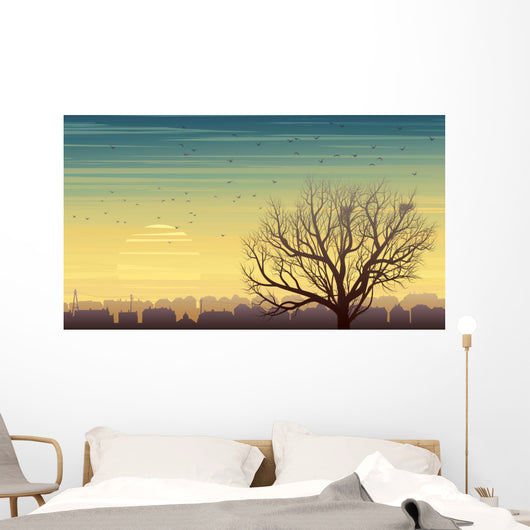 Lonely Tree with Birds Wall Decal