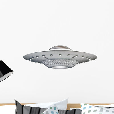 Sci-fi Ufo Wall Decal shown on a wall