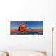 Ship Sailing Away from an Island at Sunset Wall Decal