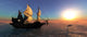 Sailing Ship at Sea During Sunset Wall Decal