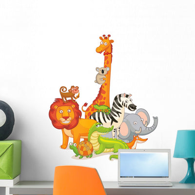 Wild Animals Posing Together shown on a wall