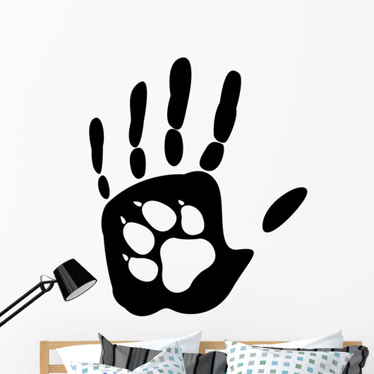 Pet Paw Handprint Wall Decal