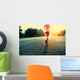 Woman Runner Running Sunrise Wall Decal
