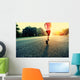 Woman Runner Running Sunrise Wall Decal
