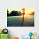 Woman Runner Running Sunrise Wall Decal