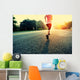 Woman Runner Running Sunrise Wall Decal
