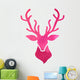 pink watercolor deer Wall Decal