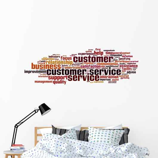 Customer Service wordcloud Wall Decal