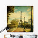 The Eiffel Tower in Paris in vintage style Wall Mural
