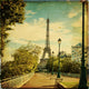 The Eiffel Tower in Paris in vintage style Wall Mural