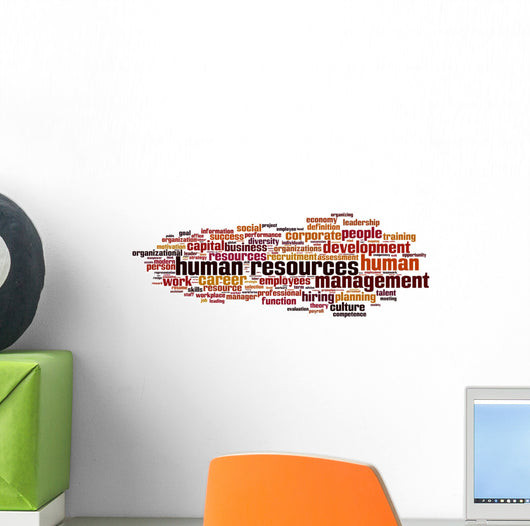 Human Resources word cloud concept. Vector illustration Wall Mural