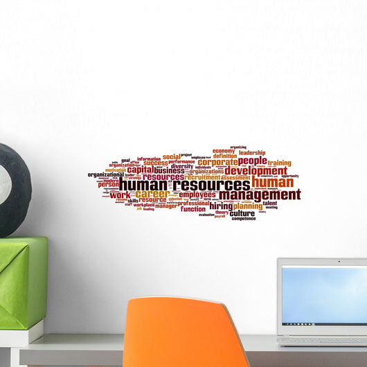 Human Resources word cloud concept. Vector illustration Wall Mural